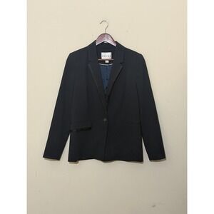 REISS Siena Navy Single-Button Tuxedo Blazer Satin Trim Jacket Size Medium
